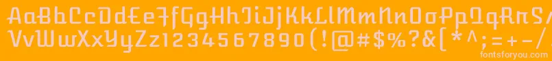 AtomicageRegular-Schriftart – Rosa Schriften auf orangefarbenem Hintergrund