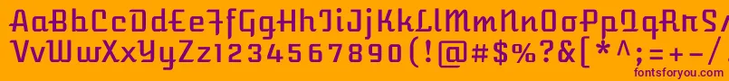 Подробнее о шрифте AtomicageRegular Шрифт AtomicageRegular – фиолетовые шрифты на оранжевом фоне