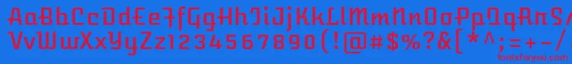 AtomicageRegular Font – Red Fonts on Blue Background