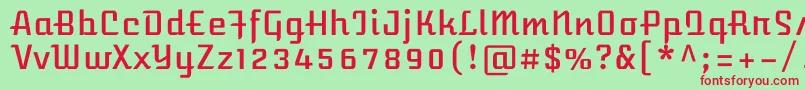 AtomicageRegular Font – Red Fonts on Green Background