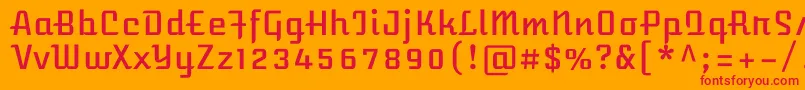 AtomicageRegular Font – Red Fonts on Orange Background