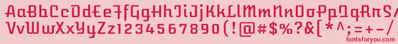 Czcionka AtomicageRegular – czerwone czcionki na różowym tle