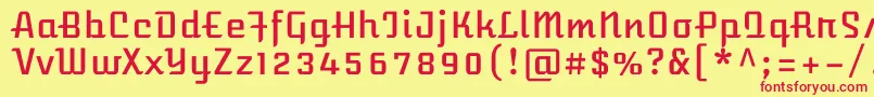 AtomicageRegular Font – Red Fonts on Yellow Background