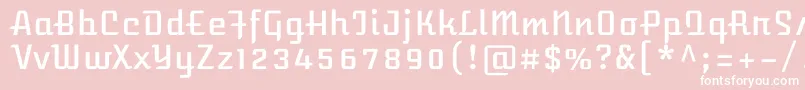 AtomicageRegular-Schriftart – Weiße Schriften auf rosa Hintergrund