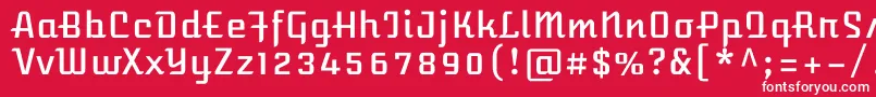 Czcionka AtomicageRegular – białe czcionki na czerwonym tle
