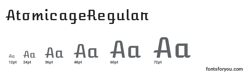 Размеры шрифта AtomicageRegular