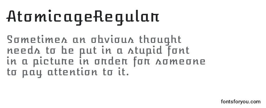 Review of the AtomicageRegular Font