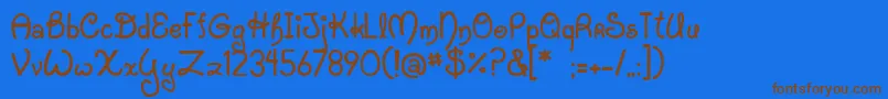 JiStarfish Font – Brown Fonts on Blue Background