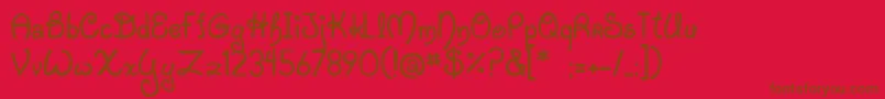 JiStarfish Font – Brown Fonts on Red Background