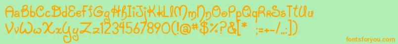 JiStarfish Font – Orange Fonts on Green Background