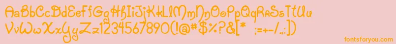 JiStarfish Font – Orange Fonts on Pink Background