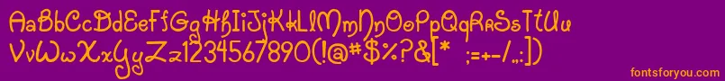 JiStarfish Font – Orange Fonts on Purple Background