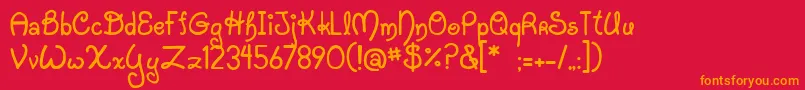 JiStarfish Font – Orange Fonts on Red Background