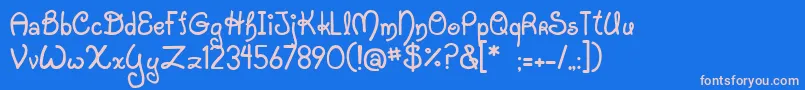 JiStarfish Font – Pink Fonts on Blue Background