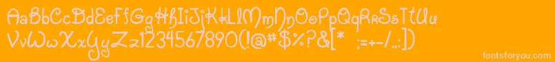 JiStarfish Font – Pink Fonts on Orange Background