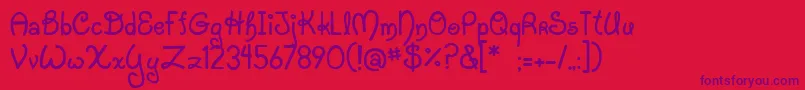 JiStarfish Font – Purple Fonts on Red Background