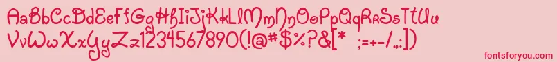 JiStarfish Font – Red Fonts on Pink Background
