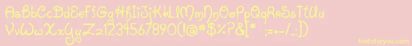 JiStarfish Font – Yellow Fonts on Pink Background