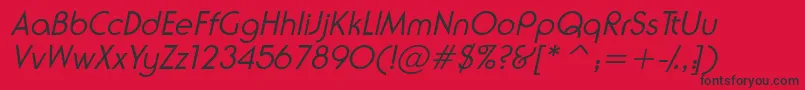 フォントNeuselightsskItalic – 赤い背景に黒い文字