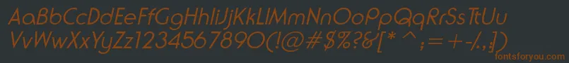 NeuselightsskItalic-fontti – ruskeat fontit mustalla taustalla