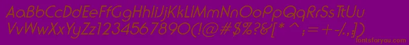 NeuselightsskItalic Font – Brown Fonts on Purple Background