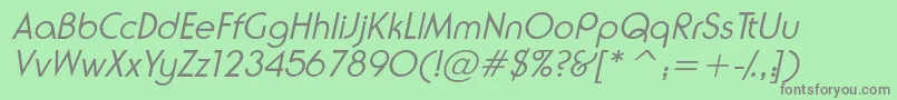 NeuselightsskItalic Font – Gray Fonts on Green Background