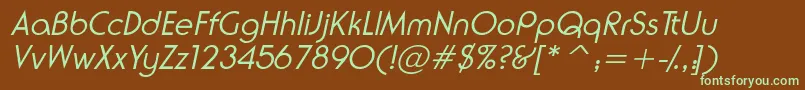 NeuselightsskItalic Font – Green Fonts on Brown Background