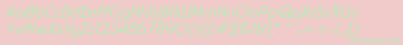 NeuselightsskItalic-Schriftart – Grüne Schriften auf rosa Hintergrund