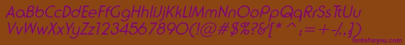 NeuselightsskItalic Font – Purple Fonts on Brown Background