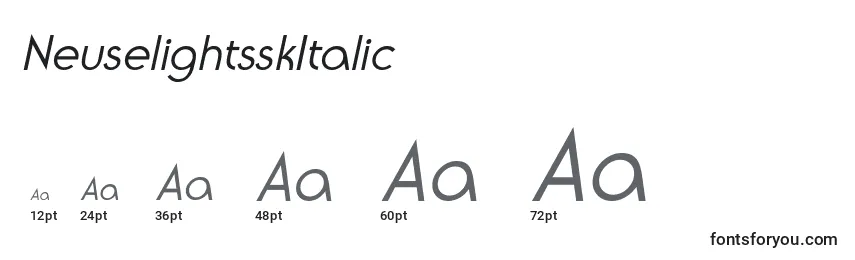 NeuselightsskItalic Font Sizes