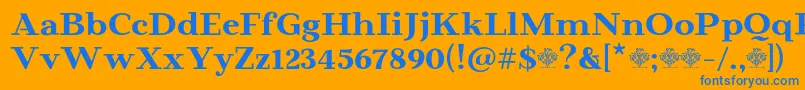 BeaumarisdemoRegular-fontti – siniset fontit oranssilla taustalla