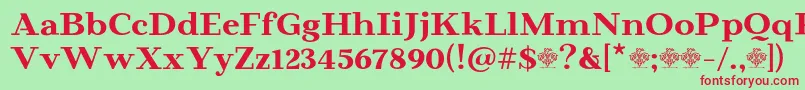 BeaumarisdemoRegular Font – Red Fonts on Green Background