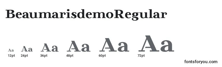 Размеры шрифта BeaumarisdemoRegular