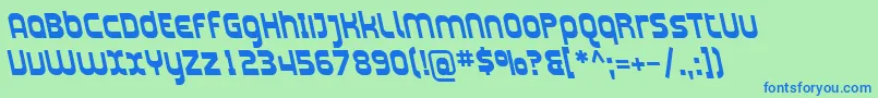 Шрифт SfplasmaticarevBolditalic – синие шрифты на зелёном фоне