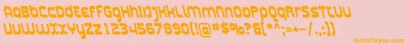 フォントSfplasmaticarevBolditalic – オレンジの文字がピンクの背景にあります。