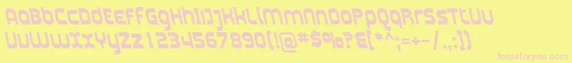 フォントSfplasmaticarevBolditalic – ピンクのフォント、黄色の背景