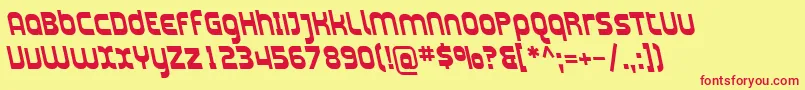 SfplasmaticarevBolditalic-Schriftart – Rote Schriften auf gelbem Hintergrund