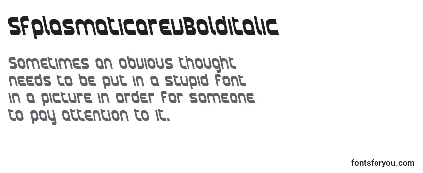 Review of the SfplasmaticarevBolditalic Font