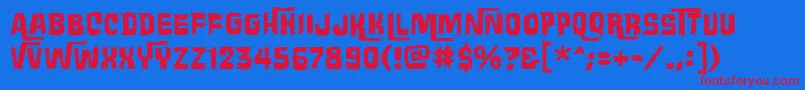 フォントWretchedremainsbb – 赤い文字の青い背景