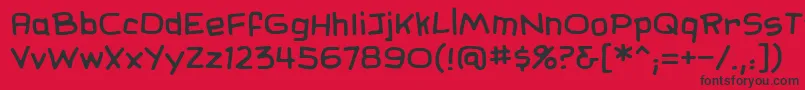 Czcionka SundaycomicsbbReg – czarne czcionki na czerwonym tle