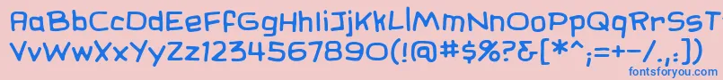 Weitere Informationen zur SundaycomicsbbReg-Schriftart SundaycomicsbbReg-Schriftart – Blaue Schriften auf rosa Hintergrund