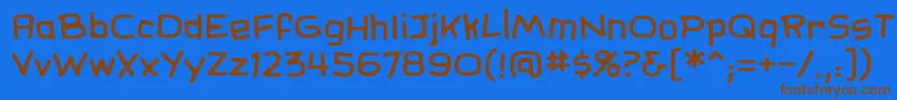 Więcej informacji o czcionce SundaycomicsbbReg Czcionka SundaycomicsbbReg – brązowe czcionki na niebieskim tle