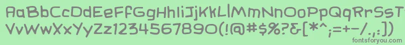 フォントSundaycomicsbbReg – 緑の背景に灰色の文字