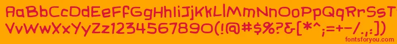 フォントSundaycomicsbbReg – オレンジの背景に赤い文字