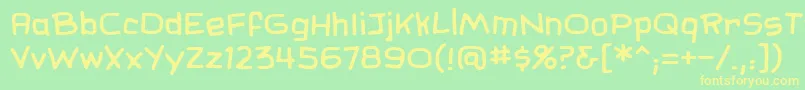 SundaycomicsbbReg Font – Yellow Fonts on Green Background