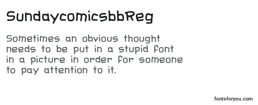 Review of the SundaycomicsbbReg Font