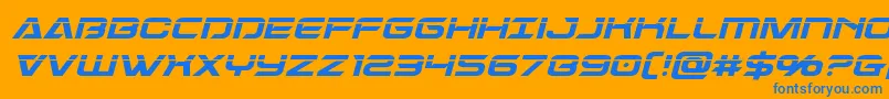 Dameronlaserital Font – Blue Fonts on Orange Background