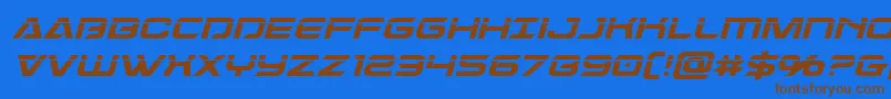 Dameronlaserital Font – Brown Fonts on Blue Background