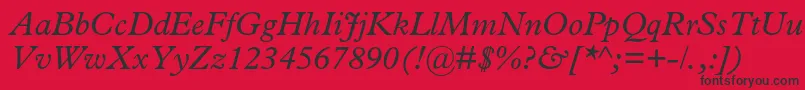 PlantinstdItalic Font – Black Fonts on Red Background