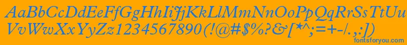 PlantinstdItalic Font – Blue Fonts on Orange Background